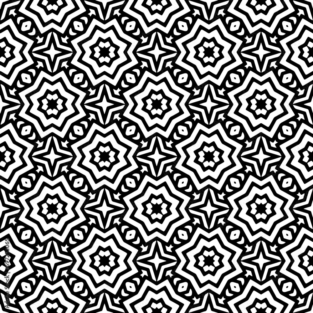 Abstract Shapes.Vector Seamless Black and White Pattern.Design element for prints, decoration, cover, textile, digital wallpaper, web background, wrapping paper, clothing, fabric, packaging, cards, ti Abstract Shapes.Vector Seamless Black and White Pattern.Design element for prints, decoration, cover, textile, digital wallpaper, web background, wrapping paper, clothing, fabric, packaging, cards, ti