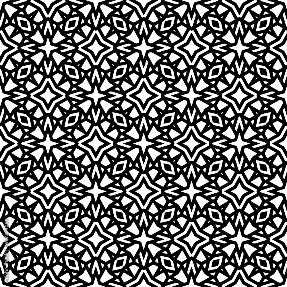 Abstract Shapes.Vector Seamless Black and White Pattern.Design element for prints, decoration, cover, textile, digital wallpaper, web background, wrapping paper, clothing, fabric, packaging, cards, ti Abstract Shapes.Vector Seamless Black and White Pattern.Design element for prints, decoration, cover, textile, digital wallpaper, web background, wrapping paper, clothing, fabric, packaging, cards, ti