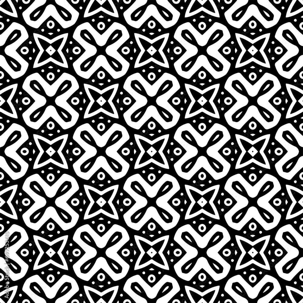 Abstract Shapes.Vector Seamless Black and White Pattern.Design element for prints, decoration, cover, textile, digital wallpaper, web background, wrapping paper, clothing, fabric, packaging, cards, ti