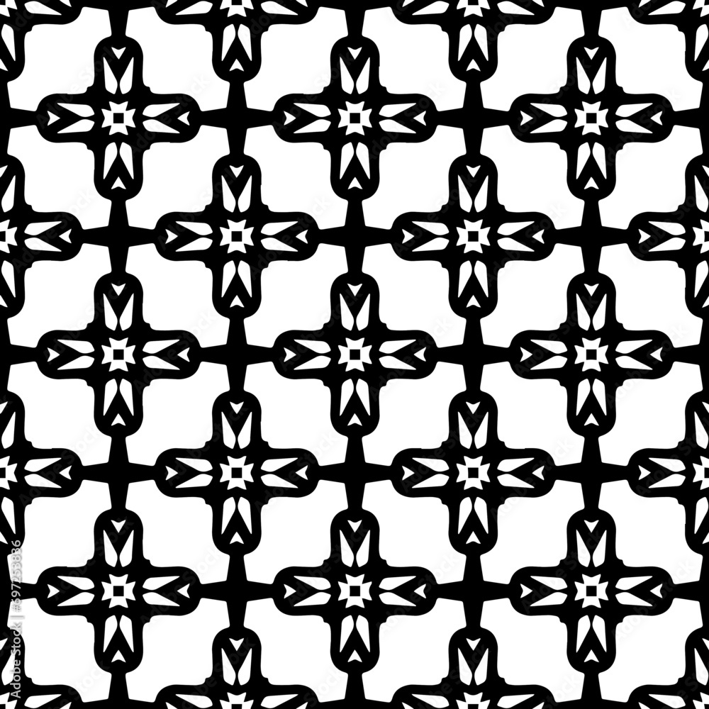 Abstract Shapes.Vector Seamless Black and White Pattern.Design element for prints, decoration, cover, textile, digital wallpaper, web background, wrapping paper, clothing, fabric, packaging, cards, ti Abstract Shapes.Vector Seamless Black and White Pattern.Design element for prints, decoration, cover, textile, digital wallpaper, web background, wrapping paper, clothing, fabric, packaging, cards, ti