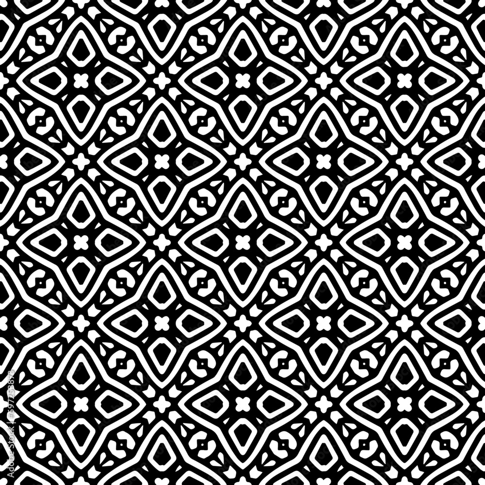 Abstract Shapes.Vector Seamless Black and White Pattern.Design element for prints, decoration, cover, textile, digital wallpaper, web background, wrapping paper, clothing, fabric, packaging, cards, ti Abstract Shapes.Vector Seamless Black and White Pattern.Design element for prints, decoration, cover, textile, digital wallpaper, web background, wrapping paper, clothing, fabric, packaging, cards, ti