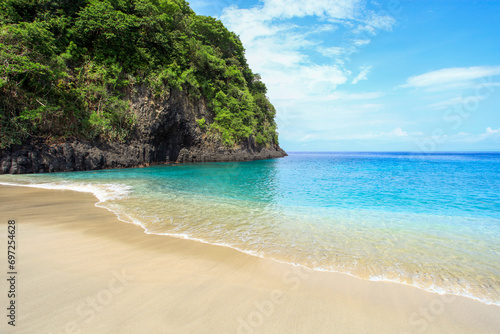 Virgin beach or White Sand beach in Bali, Indonesia