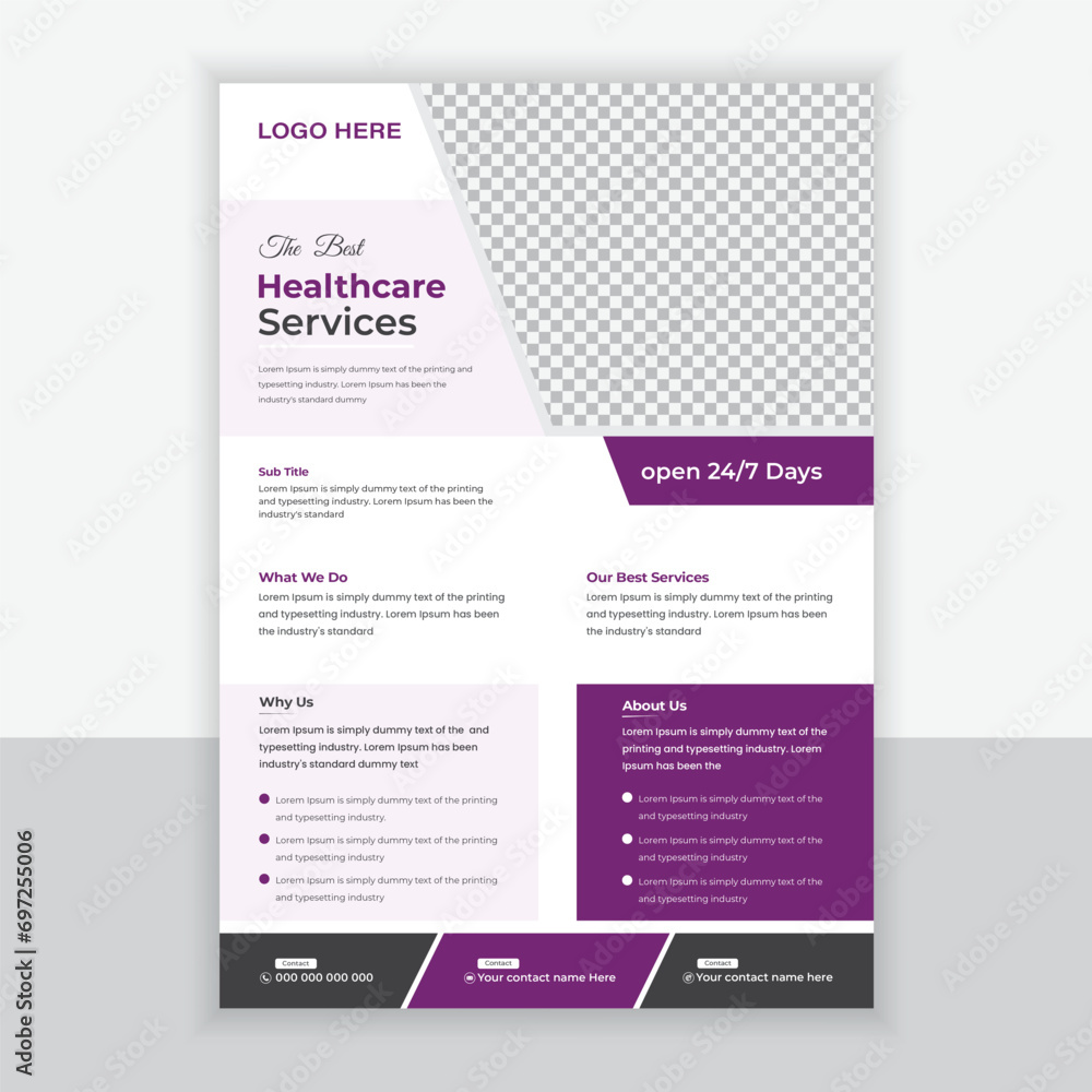 Medical Flyer Or Brochure For your business With Solid And Gradient Color
