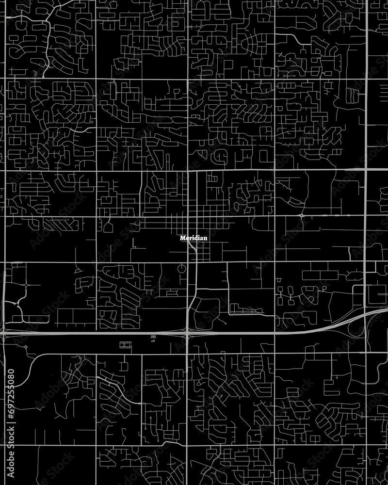 Meridian Idaho Map, Detailed Dark Map of Meridian Idaho