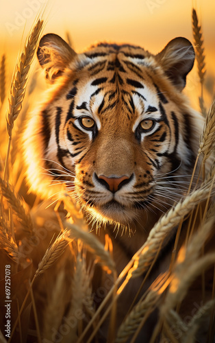 tigre poderoso no trigo 