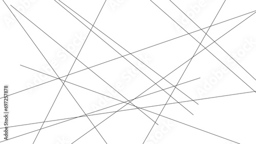 Chaotic abstract line seamless pattern. Random geometric line seamless pattern. Black outline monochrome texture. Vector illustration.