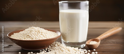 Carrageenan is a common thickener and stabilizer for dairy and plant-based milks. It is usually in powdered or granular form. photo