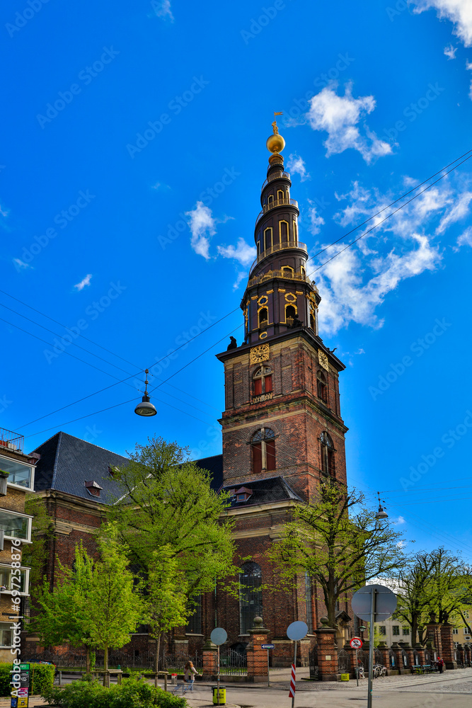 Obraz premium Denmark Copenhagen city view on a sunny spring day