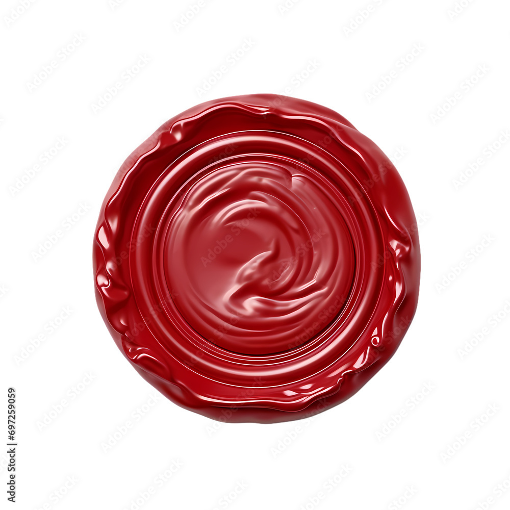 Rough red wax seal isolated on transparent background Rough red wax seal isolated on transparent background