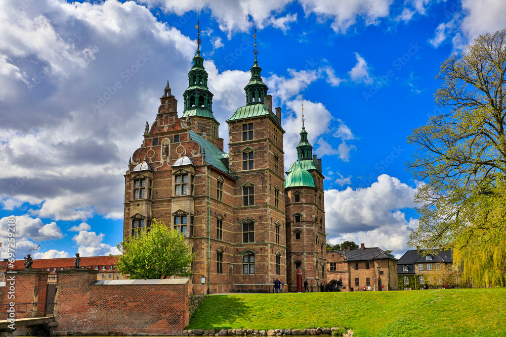 Denmark Copenhagen Rosenborg Castle on a sunny spring day