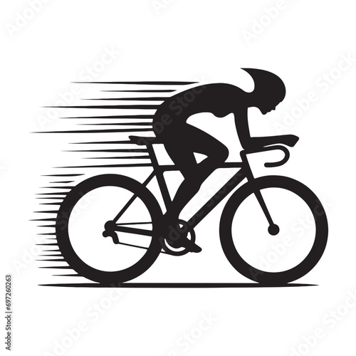 City Twilight Trail: Woman Cycling Silhouette Alongside River, Urban Fitness and Healthy Living - Chic Black and White Girl Riding Bicycle Silhouette
