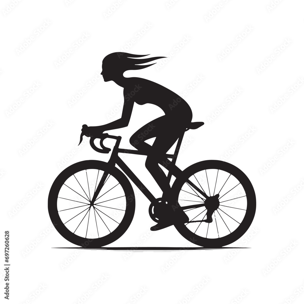 Urban Cyclist: Woman Cycling Silhouette in Cityscape, Active Lifestyle and Commuting Concept - Stylish Girl Riding Bike in Detailed Silhouette
Urban Cyclist: Woman Cycling Silhouette in Cityscape, Active Lifestyle and Commuting Concept - Stylish Girl Riding Bike in Detailed Silhouette