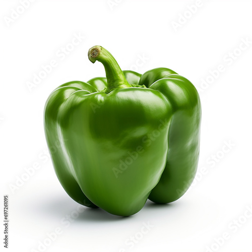 Green capsicum isolated on a white background
