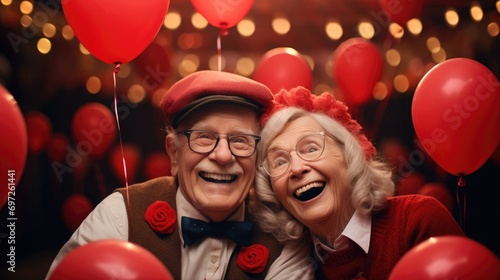 Valentine's Day. love and old people. close up of senior man and woman smiling together. happy retired adult couple. © Svetlana