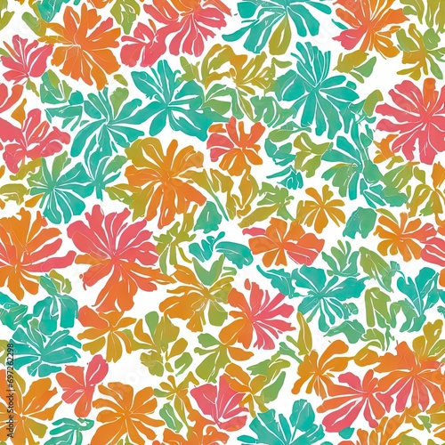 Abstract seamless pattern. Exotic flowers. AI generated © homeworlds