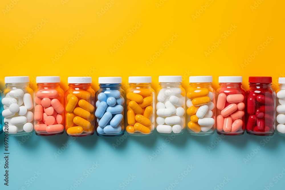 medicine, supplements, tablets, pills and capsules in packs bottles jars pharmacy containers isolated medicine, supplements, tablets, pills and capsules in packs bottles jars pharmacy containers isolated