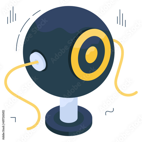 A modern technology icon of webcam

