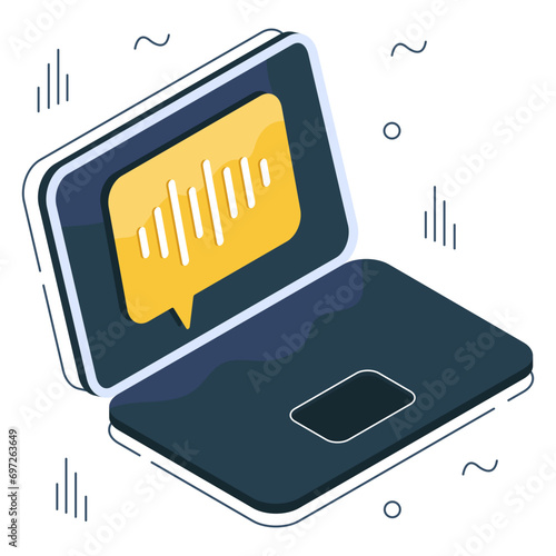 An icon design of voice message 

