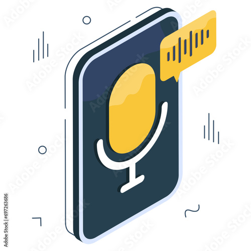 An icon design of mobile voice message 

