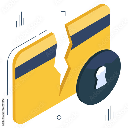 Trendy design icon of broken card

