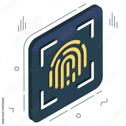 Premium download icon of fingerprint scanning 

