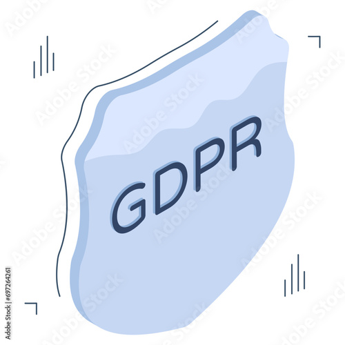 An editable design icon of gdpr

