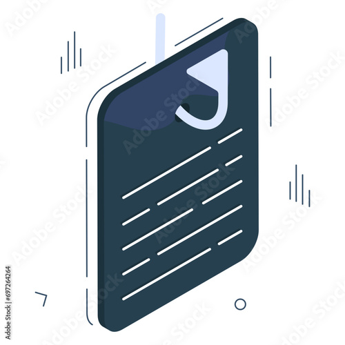 Editable design icon of file phishing 

