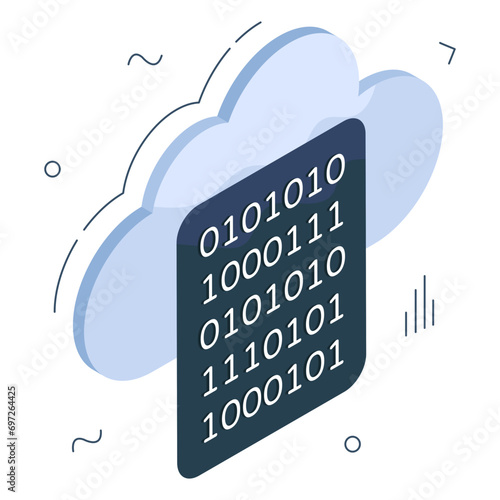 An icon design of cloud binary file 

