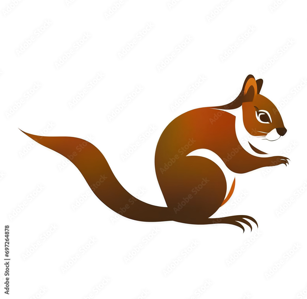 squirrel animal icon image vector illustration design  brown and orange color. Modern color squirrel logo design template animal vector