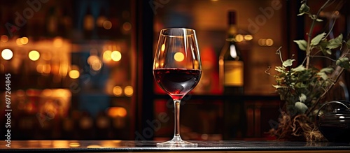 Red wine on bar