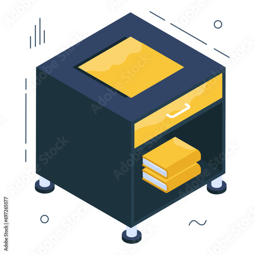 Premium download icon of drawer table

