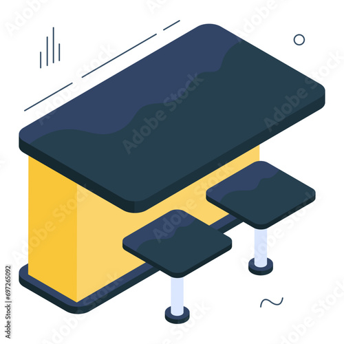 Editable design icon of bar counter 

