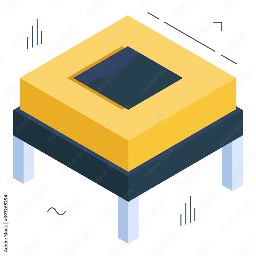 Editable design icon of square table
Editable design icon of square table