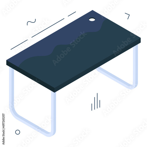 Editable design icon of school desk

