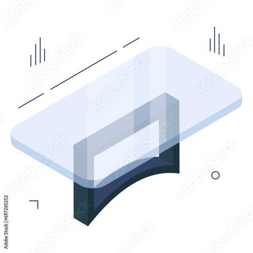 A unique design icon of rectangular table

