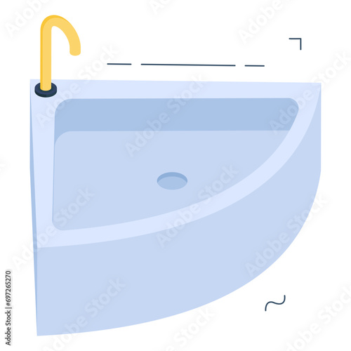 Modern design icon of washbasin

