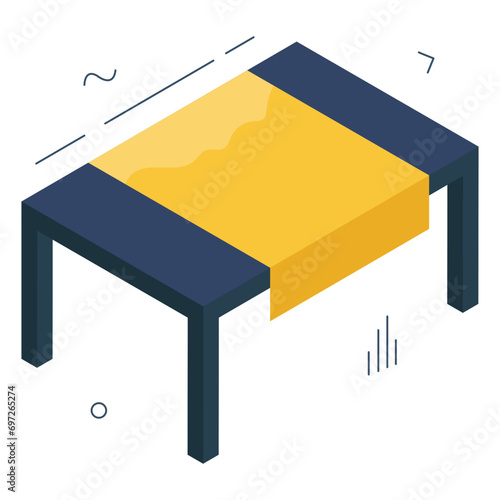 A unique design icon of rectangular table

