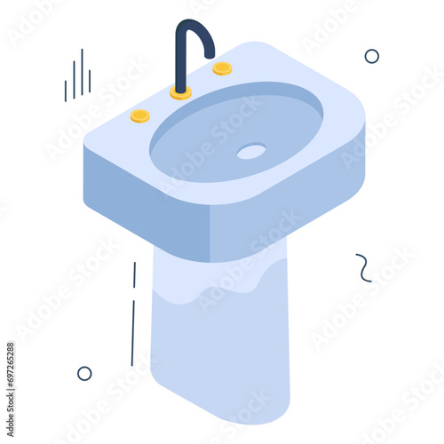 Modern design icon of washbasin


