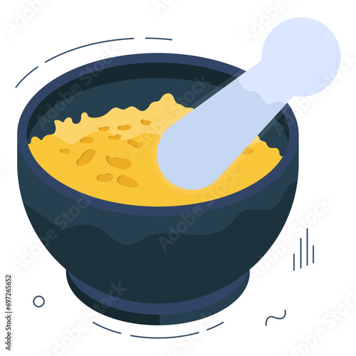 Modern design icon of pestle mortar

