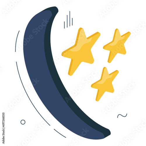 Premium download icon of moon with stars 

