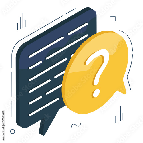 An isometric design icon of help chat

