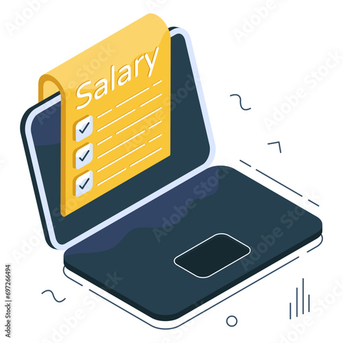 Trendy design icon of salary slip

