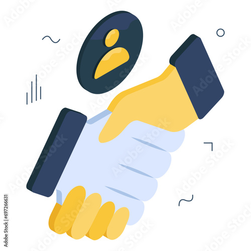 Trendy design icon of handshake 

