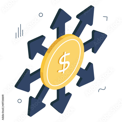 Modern design icon of money outflow 

 photo