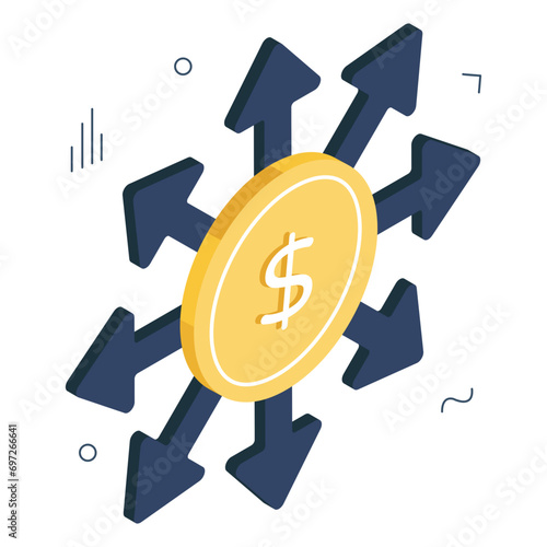 Modern design icon of money outflow 

