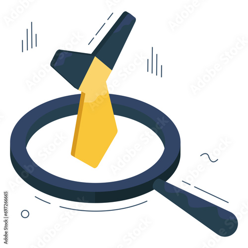 Editable design icon of search tie 

