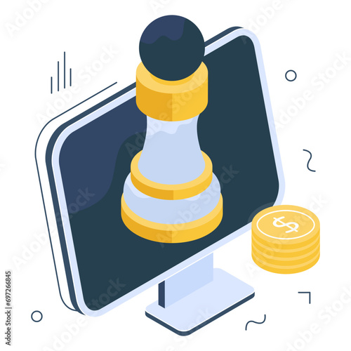 A premium download icon of digital strategy

