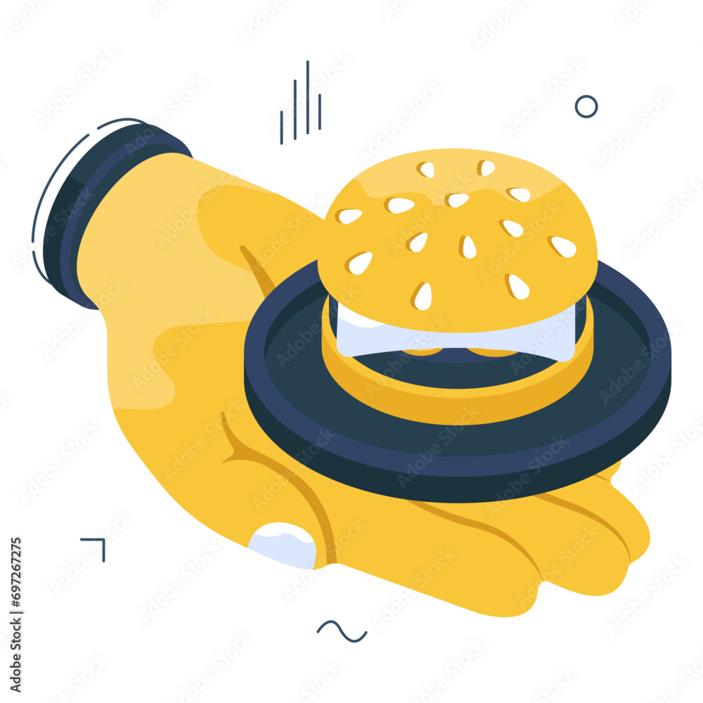 Modern design icon of burger Modern design icon of burger