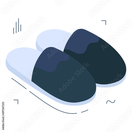Trendy design icon of slippers 