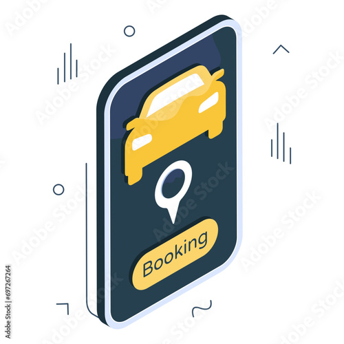 A unique design icon of mobile car booking 